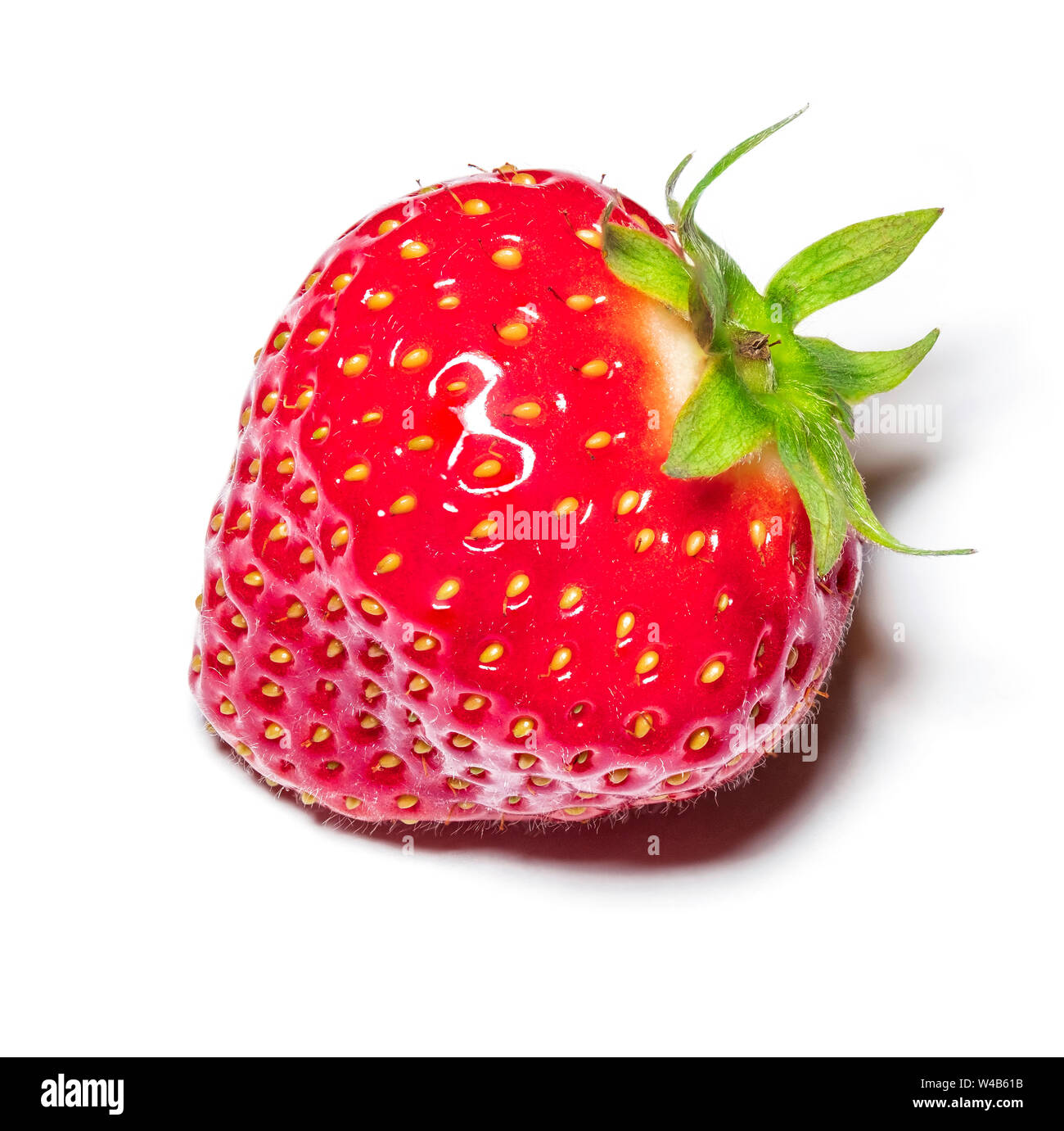 Imagen macro de un recién elegido fresa - focus fotos apiladas Foto de stock
