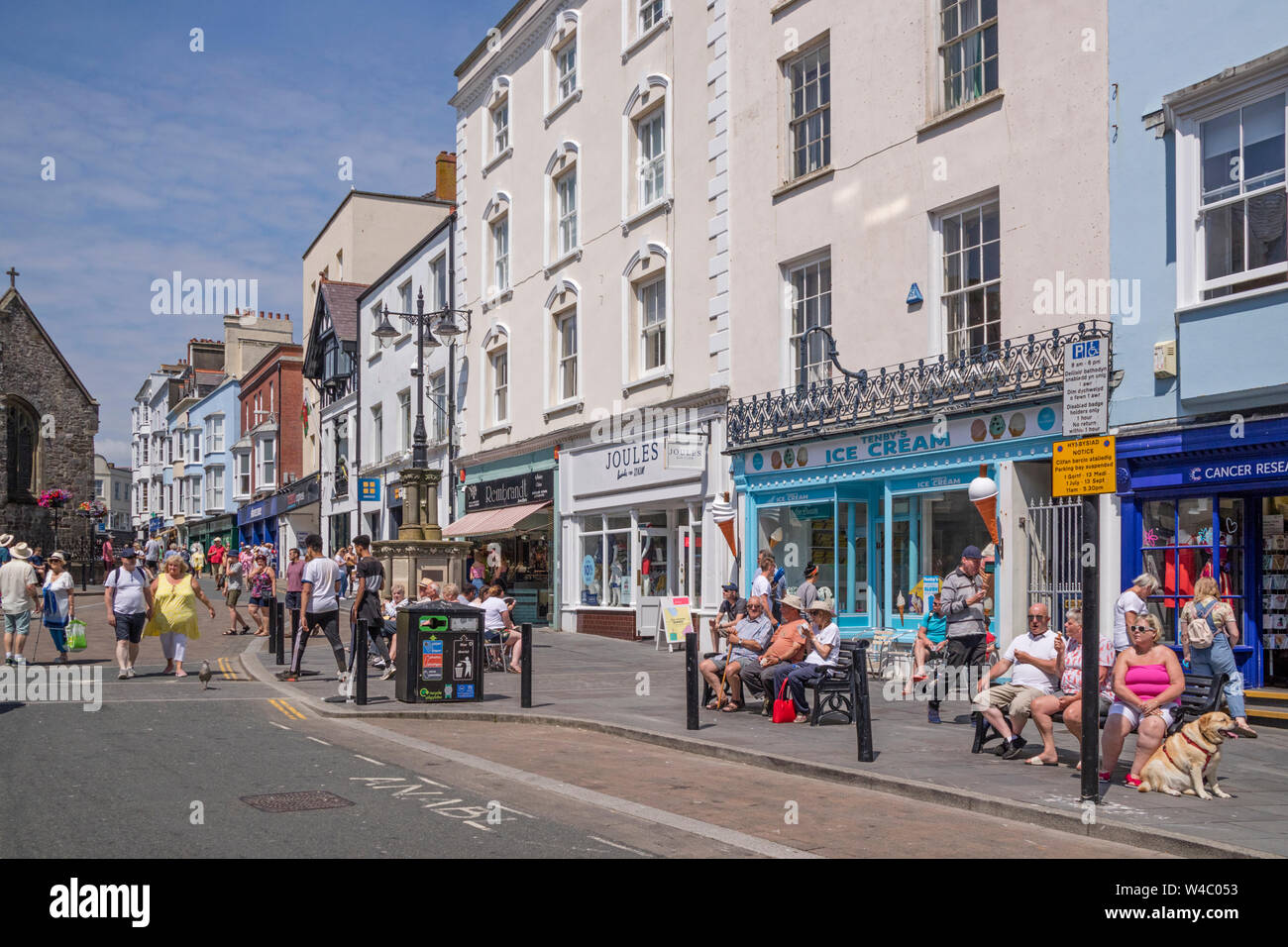 La ciudad costera de galés) Tenby, Pembrokeshire (Gales, Reino Unido Foto de stock