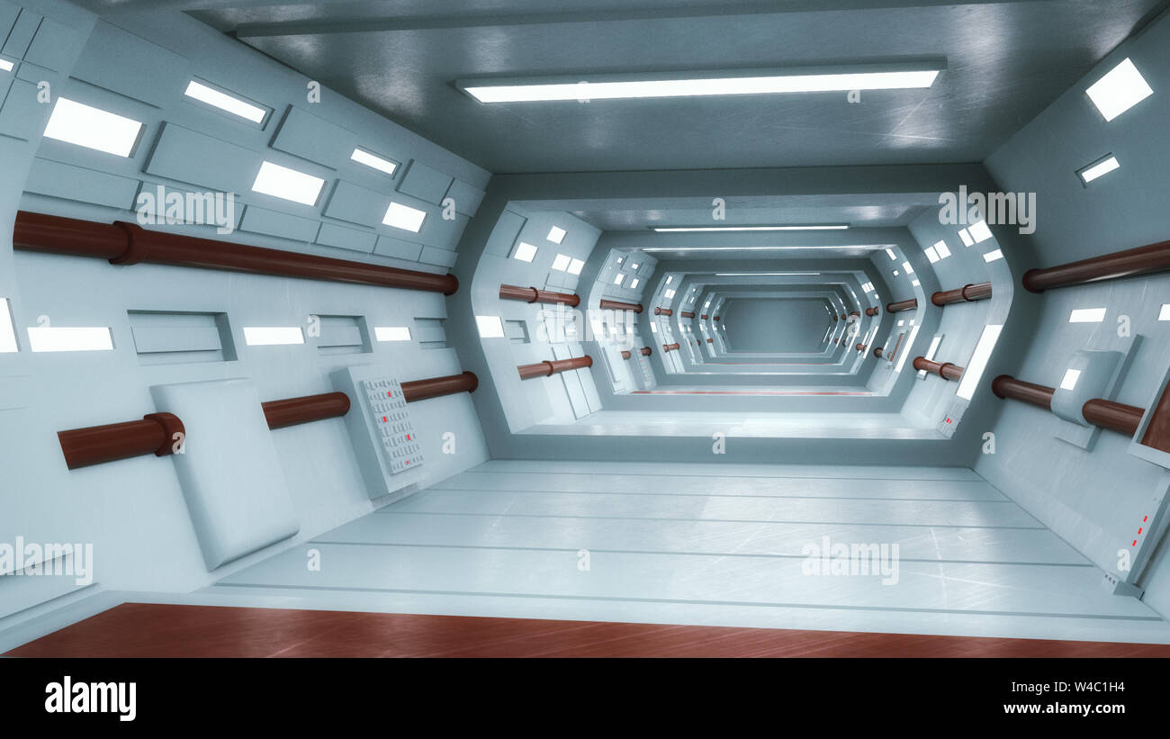 3D Render. Concepto interior arquitectura futurista Foto de stock
