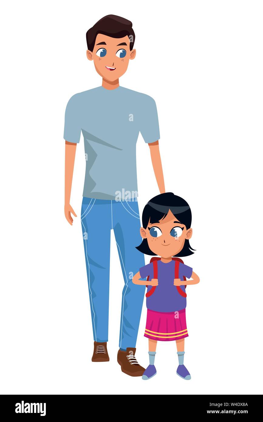 Familia Monoparental Con Hijos Cartoon Imagen Vector De Stock Alamy