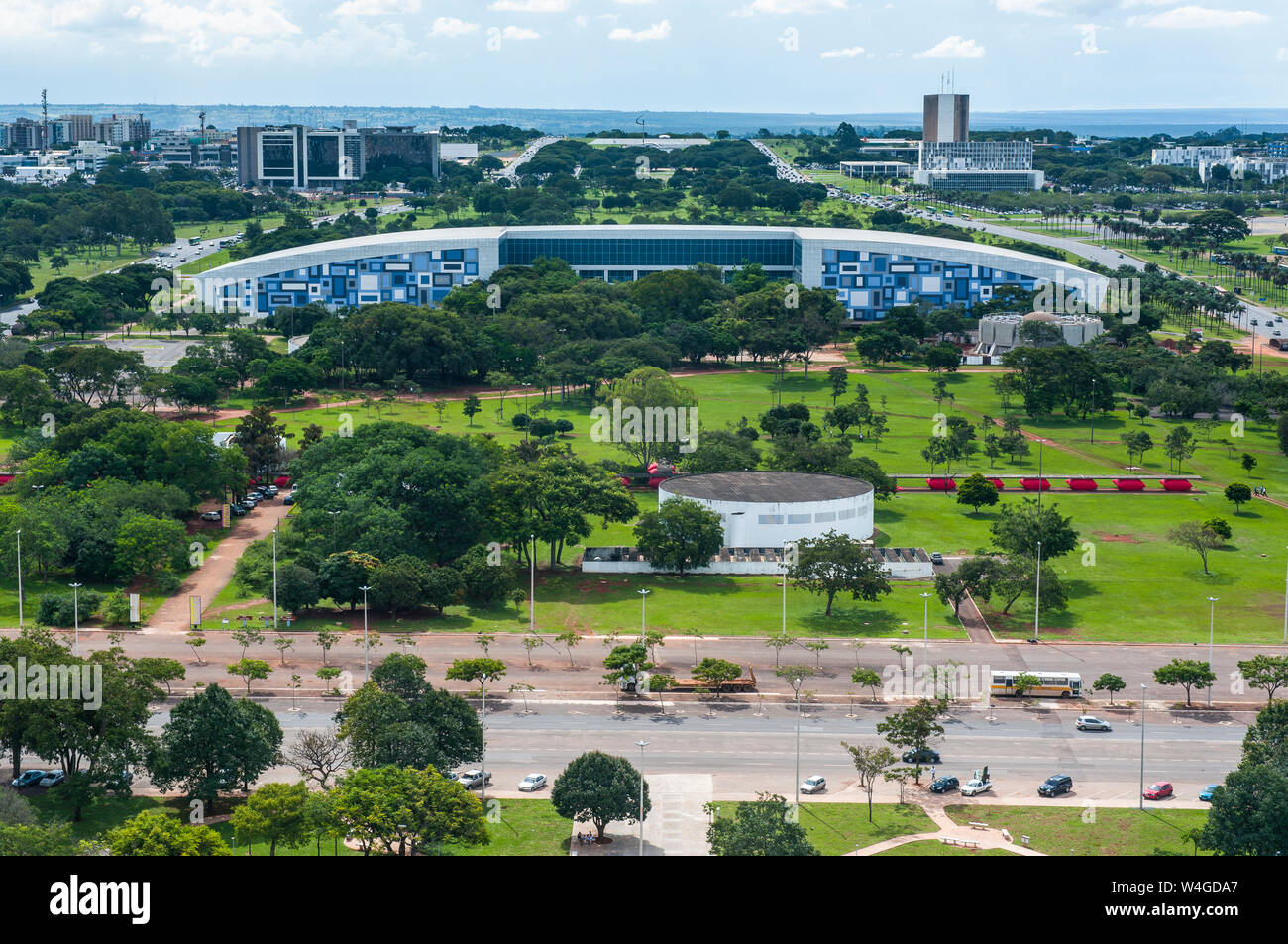 Vista desde la torre de televisión en la ciudad de Brasilia, Brasil Foto de stock