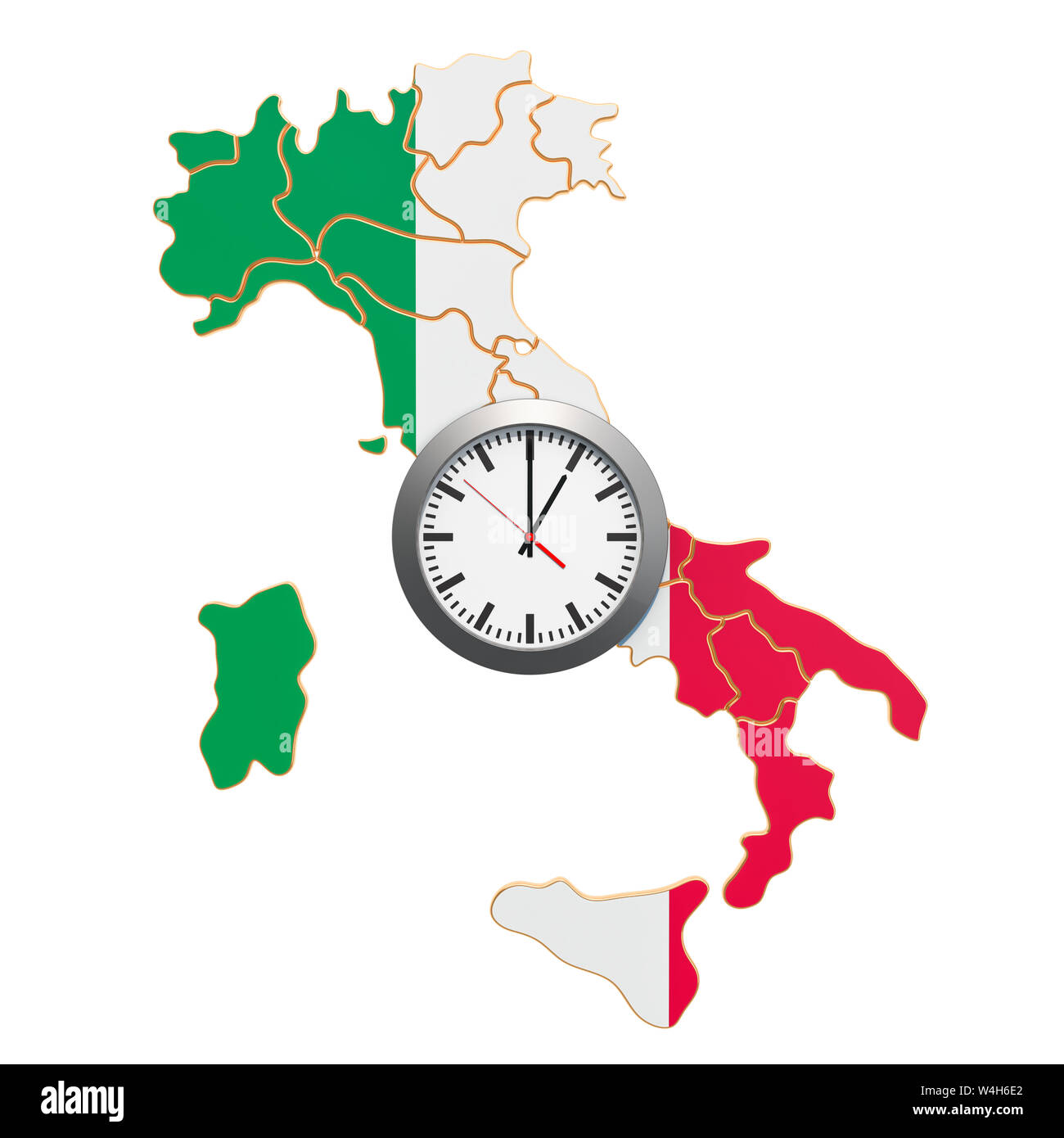 Zonas horarias en Italia concepto. 3D rendering Fotografía de stock Alamy