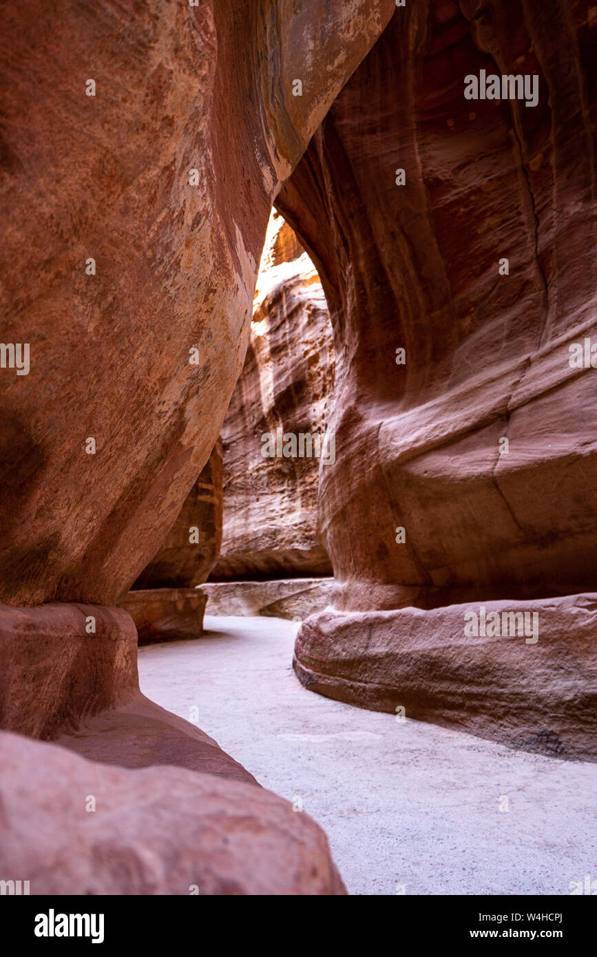 La principal red Canyon en Petra sitio arqueológico, Patrimonio de la UNESCO Foto de stock