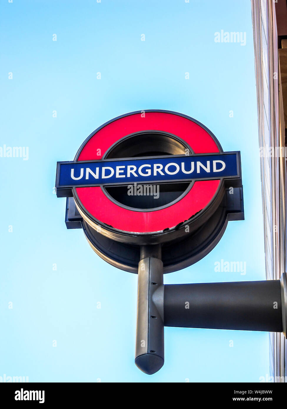 Señal del Metro de Londres. Londres, Inglaterra. Foto de stock