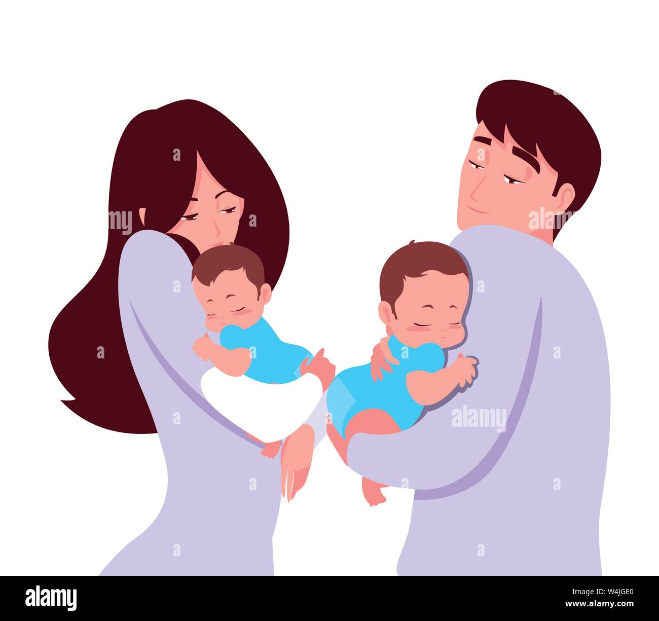 Mama Y Papa Sostiene A Su Bebe Gemelos Imagen Vector De Stock Alamy Mama Y Papa Sostiene A Su Bebe Gemelos Imagen Vector De Stock Alamy