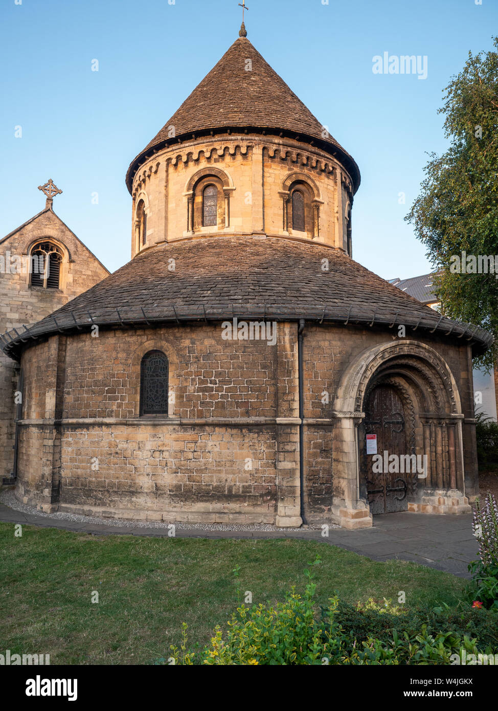Iglesia redonda, Cambridge, conocida como la Iglesia del Santo Sepulcro. Foto de stock
