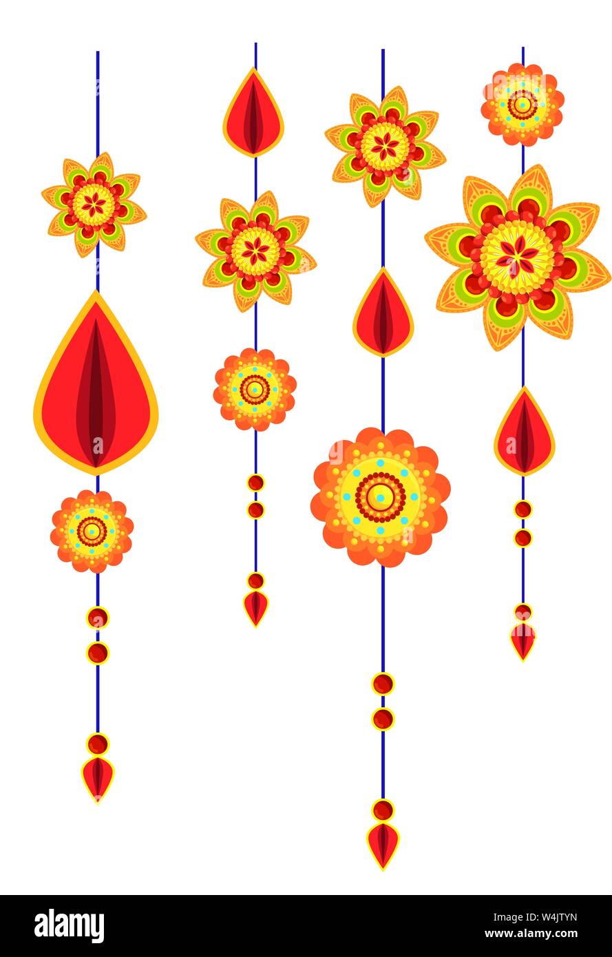 Mandalas colgantes decorativos de estilo boho étnico Imagen Vector de stock  - Alamy