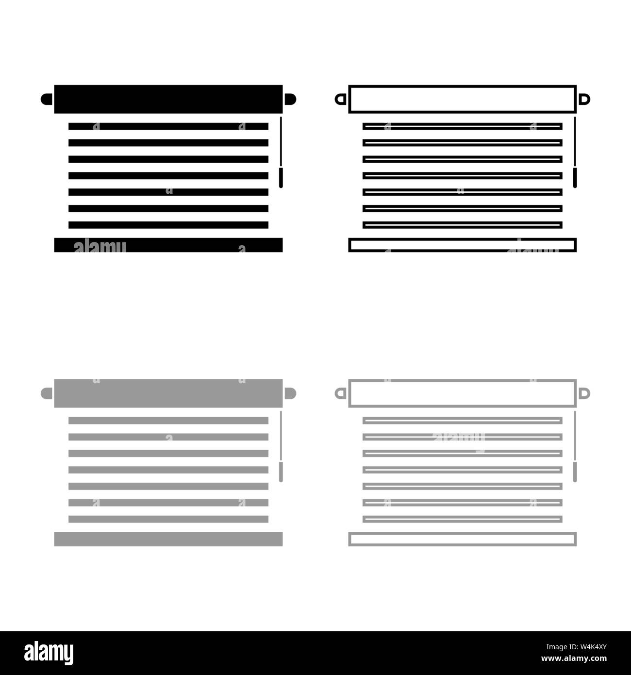 Persianas Metalicas Persianas Persianas De Ventana Para Office Icon Set De Esquema De Color Gris Negro Ilustracion Vectorial Tipo Plano Simple Imagen Imagen Vector De Stock Alamy