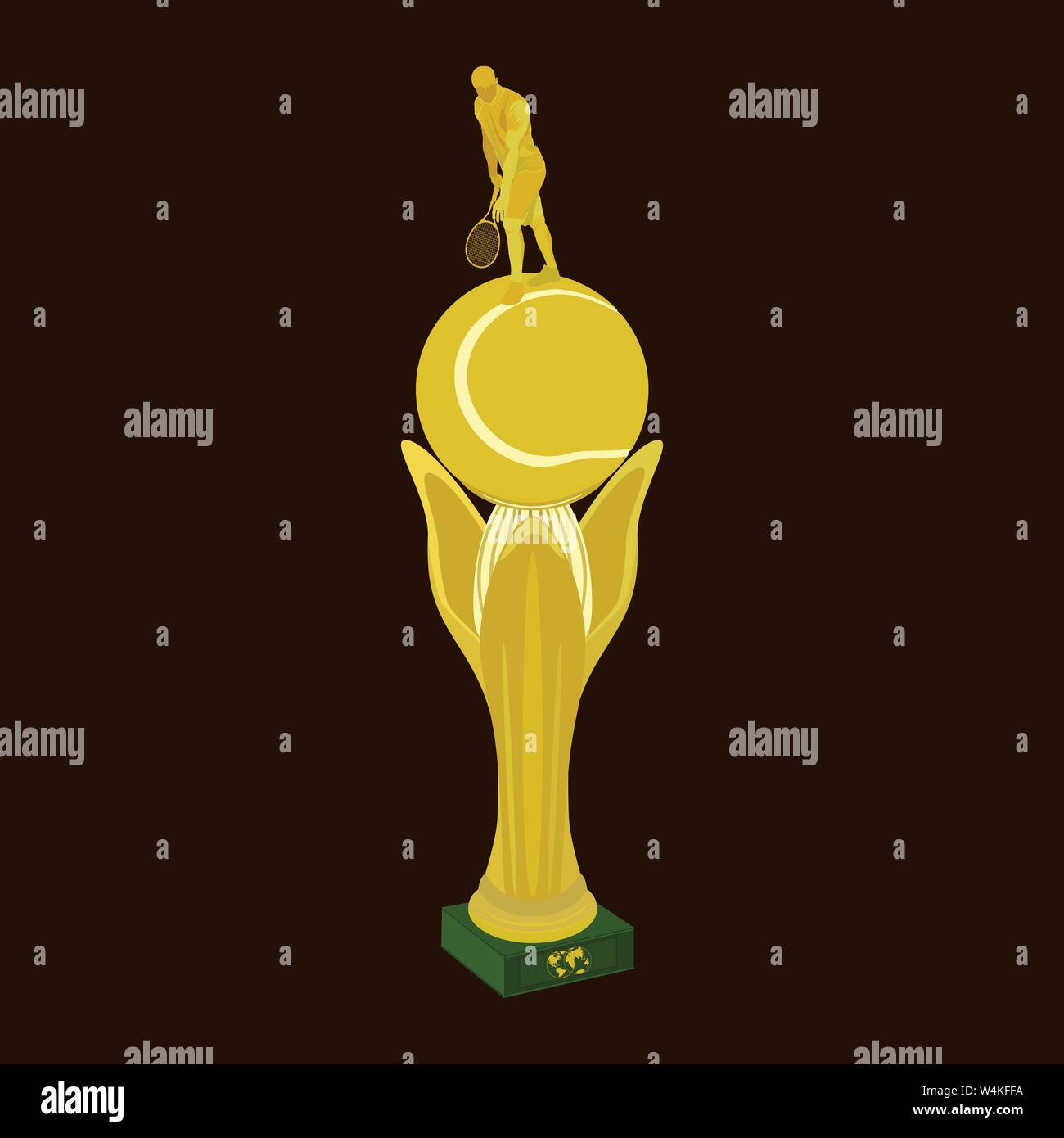 Tenis premio Golden Trophy, vector ilustración aislada Ilustración del Vector