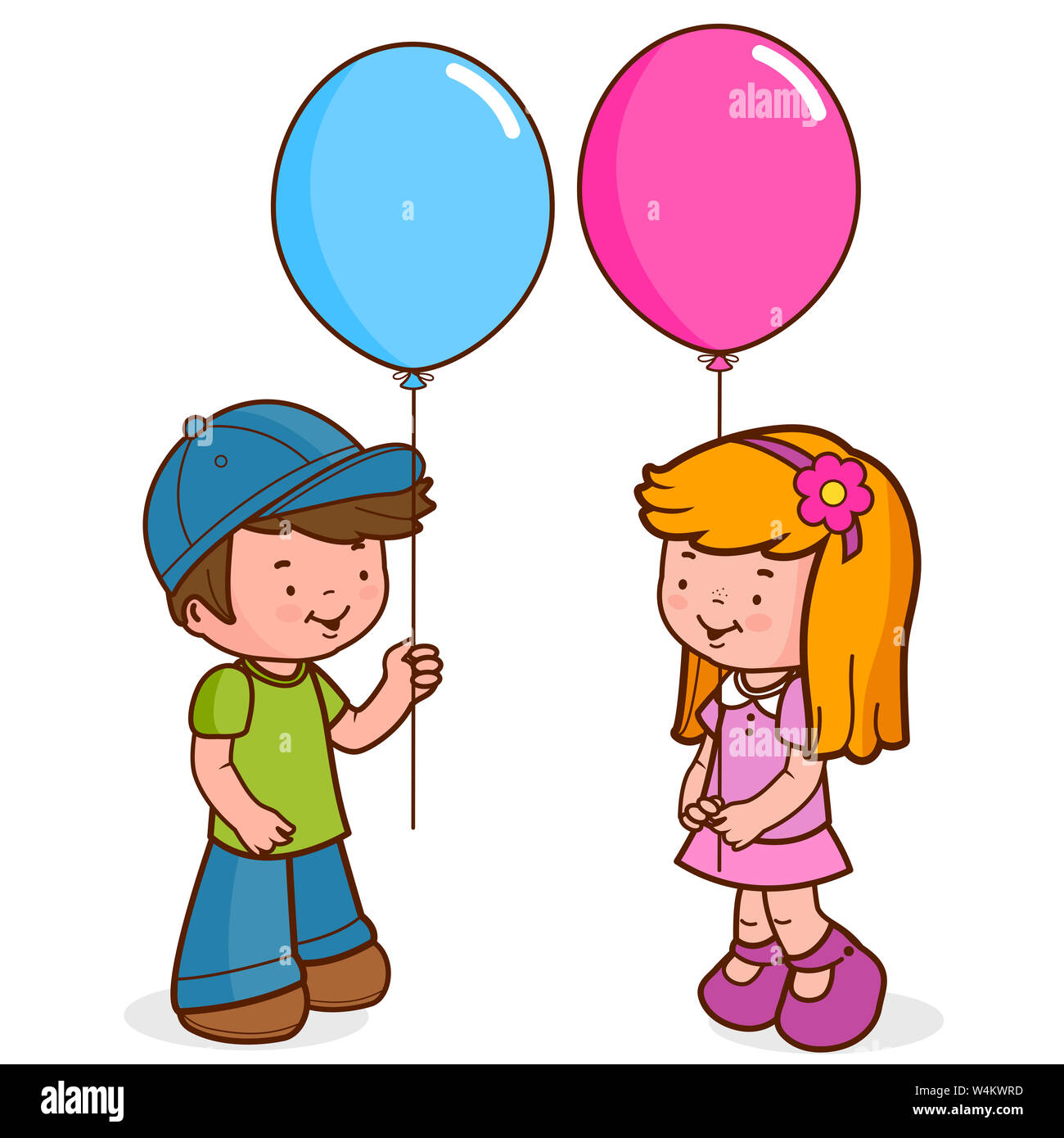 Illustration kids holding balloons fotografías e imágenes de alta  resolución - Alamy