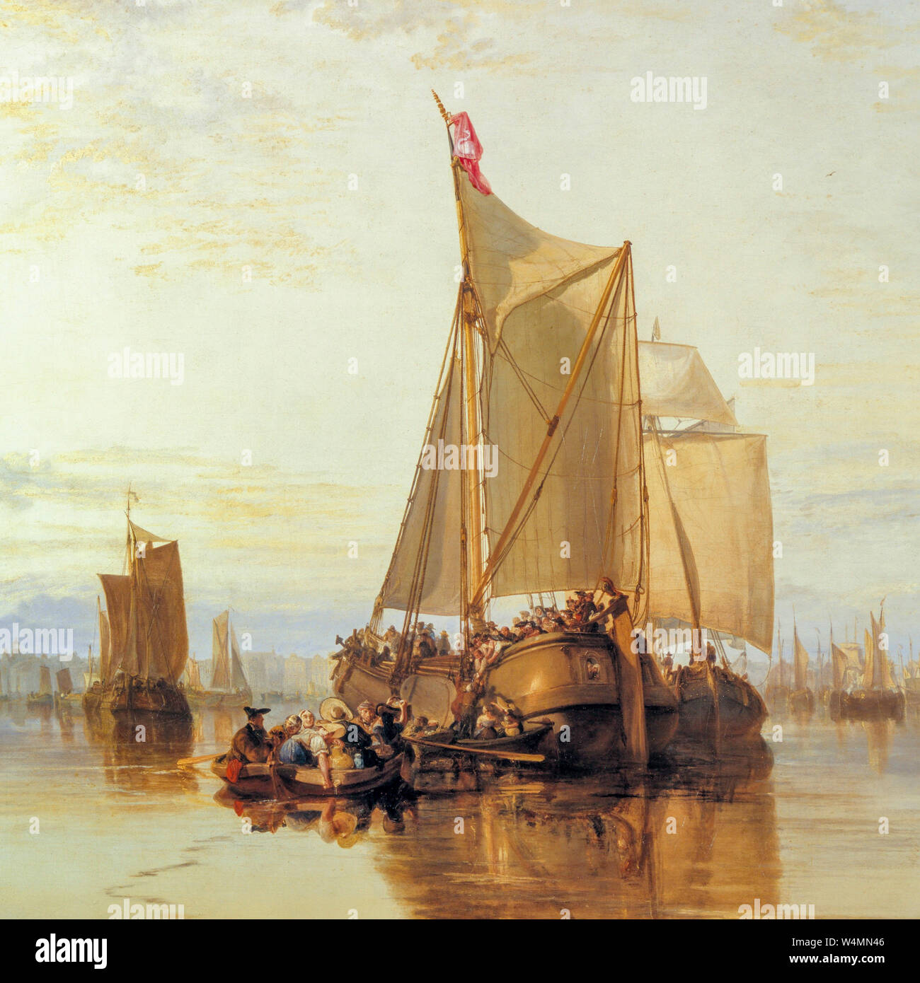 JMW Turner, pintura, Dort o Dordrecht, el Dort, desde Rotterdam Packet-Boat inactivo, detalle, 1818 Foto de stock
