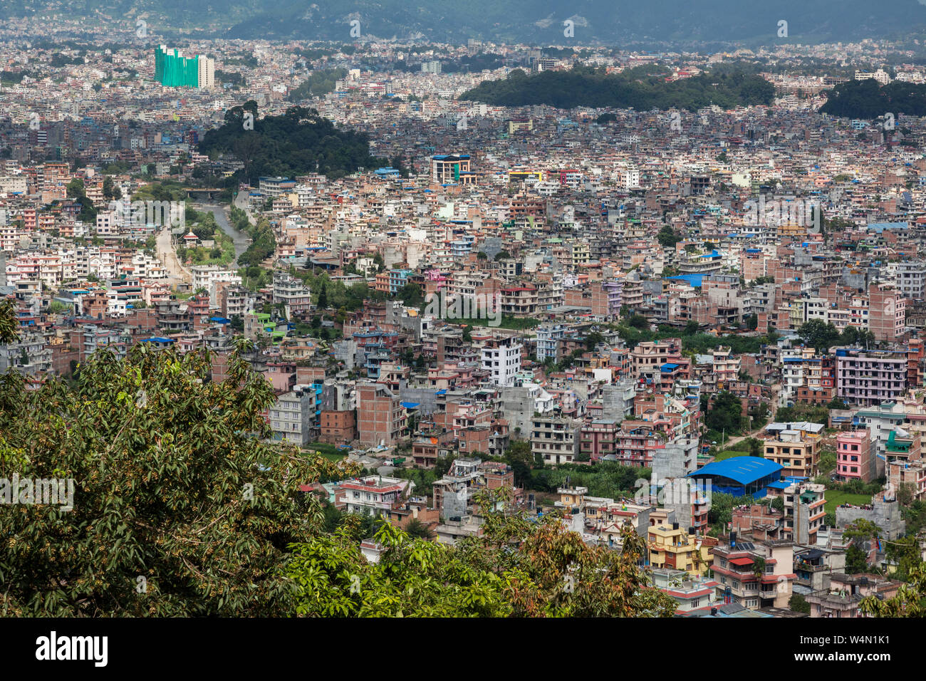 Vistas desde Katmandú, Nepal Swayambhunath Foto de stock