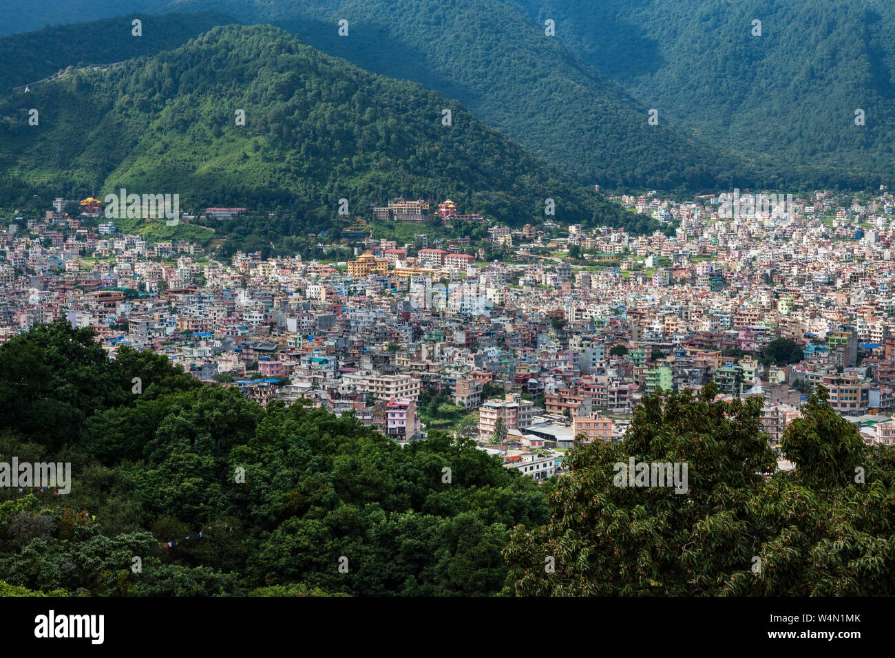 Vistas desde Katmandú, Nepal Swayambhunath Foto de stock