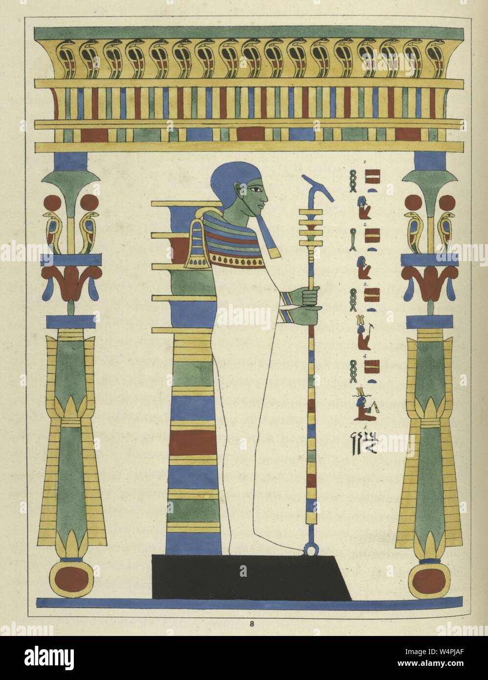 Antiguo Dios Egipcio Ptah En La Forma De Un Hombre Momificado Sujetando El Cetro Dios De