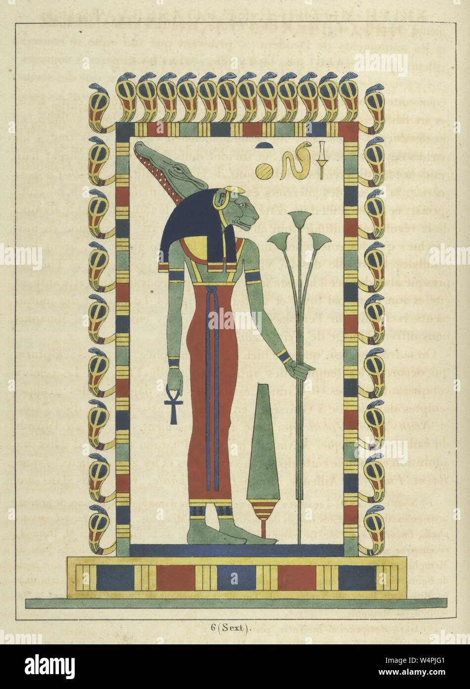 La antigua diosa egipcia Sekhmet, sosteniendo el ankh y el cetro, el protector de los faraones y