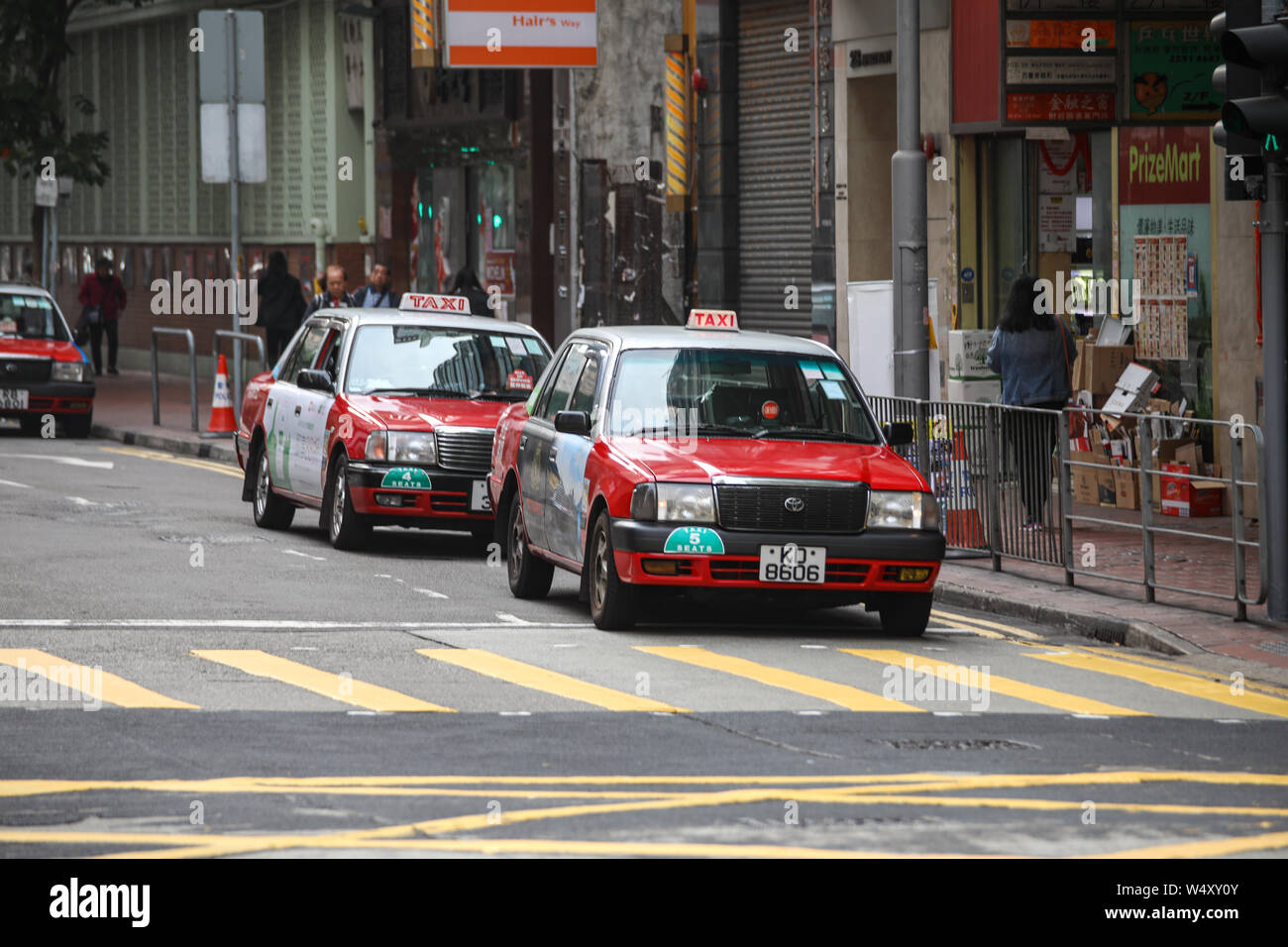 Toyota Corona tradicional Comport taxis en la Región Administrativa Especial de Hong Kong de la República Popular de China Foto de stock