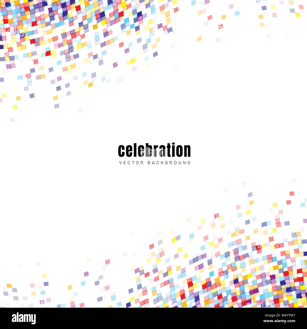 Confeti de colores elementos aislados sobre fondo blanco con espacio para el texto. Puede utilizar para la celebración de eventos y fiestas. Ilustración vectorial Ilustración del Vector
