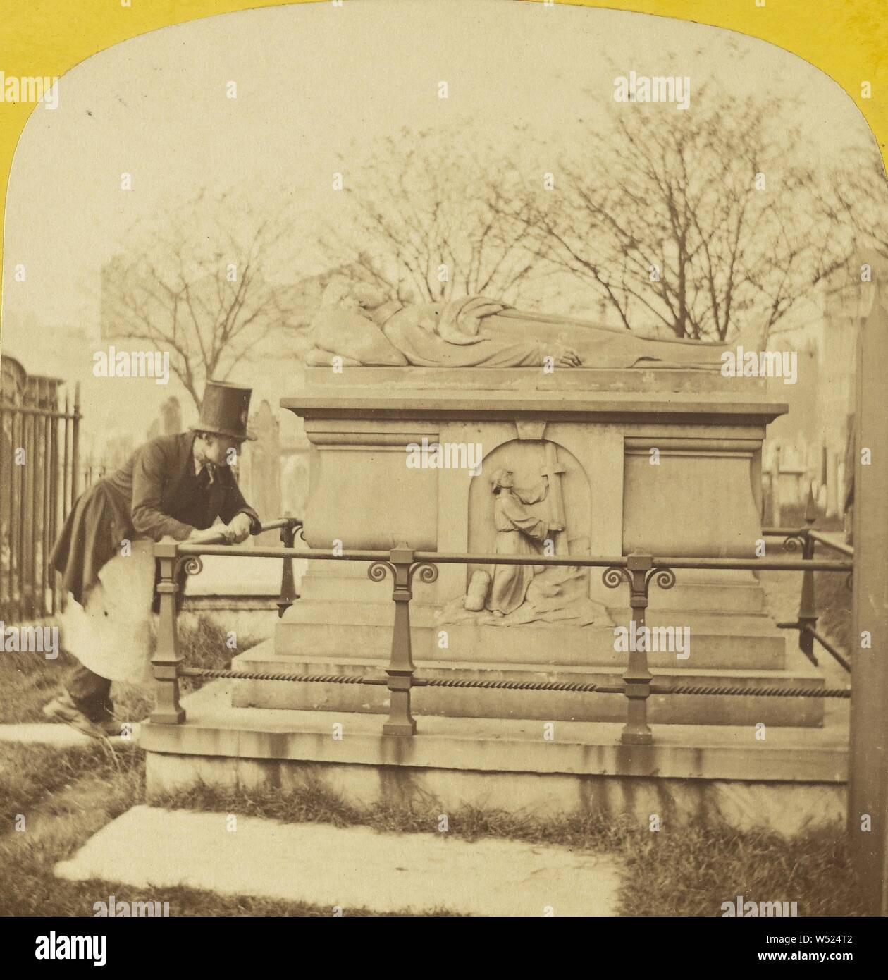 Tumba de John Bunyan, en Verá Bunhill Fields cementerio. Londres, Inglaterra, Valentín Blanchard (británico, 1831 - 1901), alrededor de 1862-1879, albúmina imprimir plata Foto de stock