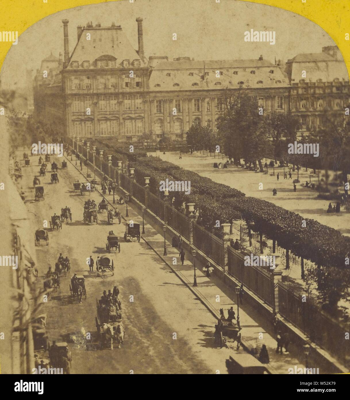 París instantanne. Palais et Jardin des Tuilleries. La rue de Rivoli., Desconocido maker, Francés, alrededor de 1865, albúmina imprimir plata Foto de stock