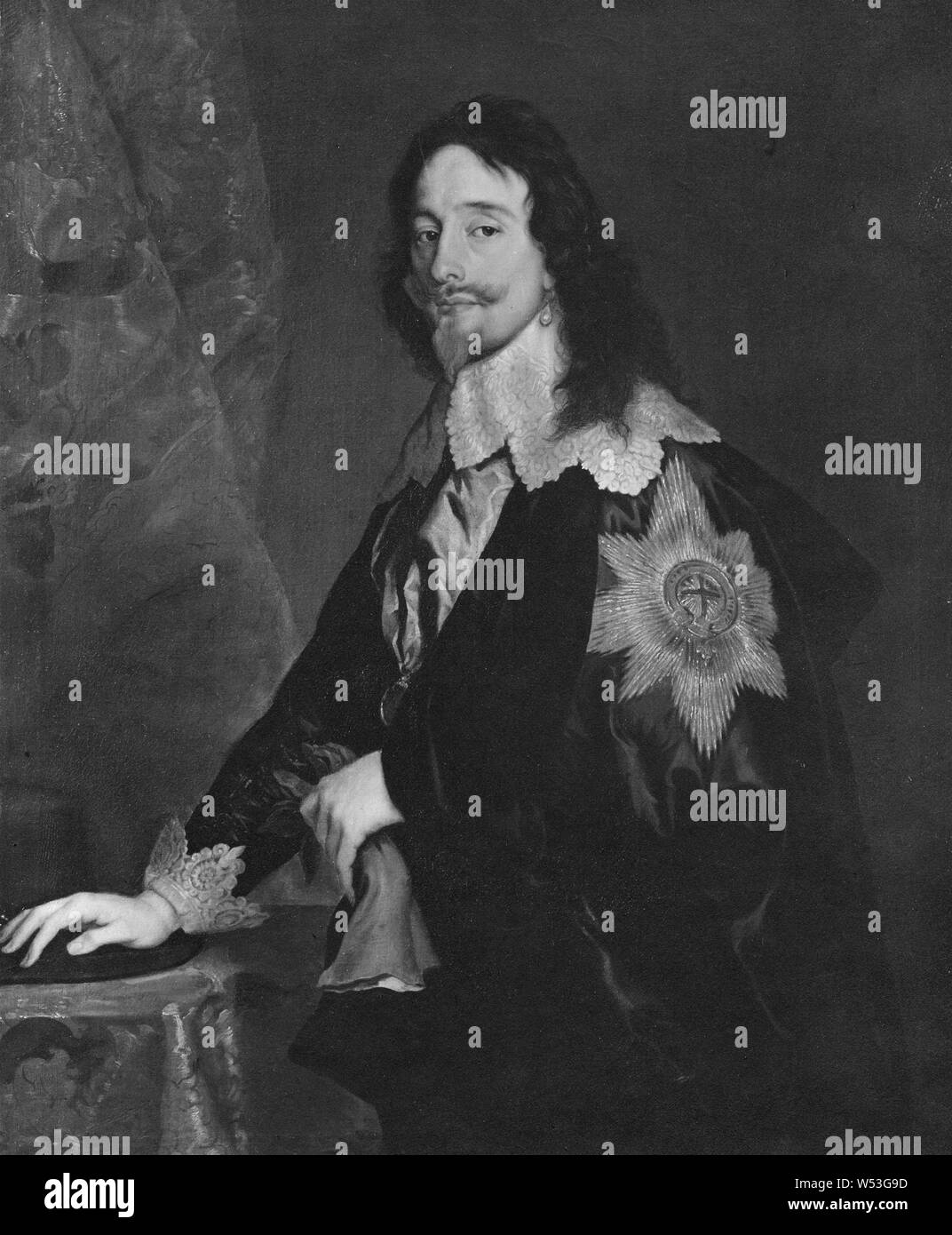 El rey Carlos I Estuardo, retrato del rey Carlos I de Inglaterra, Carlos I, Rey de Inglaterra, 1600-1649, pintura, retrato, Carlos I de Inglaterra, óleo sobre lienzo, altura 124 cm (48,8 pulgadas), Ancho 100 cm (39,3 pulgadas) Foto de stock