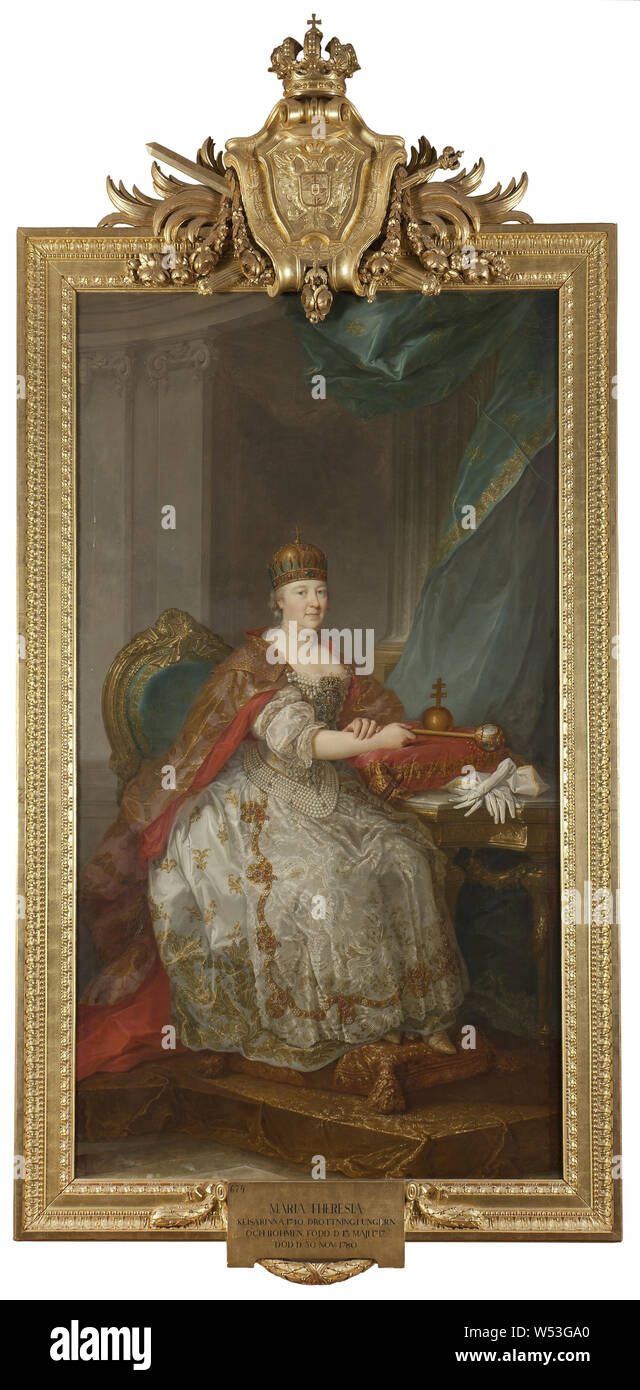 Pintor no identificado, Maria Teresia German-Roman, 1717-1780, emperatriz  de Austria y reina de Bohemia, pintura, óleo sobre lienzo, altura 259 cm  (101,9 pulgadas), Ancho 149 cm (58,6 pulgadas, inscripciones, habitación  redonda Fotografía de stock - Alamy