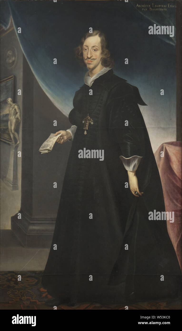 Frans Luycx, Leopold Vilhelm, 1614-1662, el Archiduque de Austria, pintura, retrato, el archiduque Leopoldo Guillermo de Austria, del siglo XVII, óleo sobre lienzo, altura 207 cm (81,4 pulgadas), anchura de 122 cm (48 pulgadas) Foto de stock