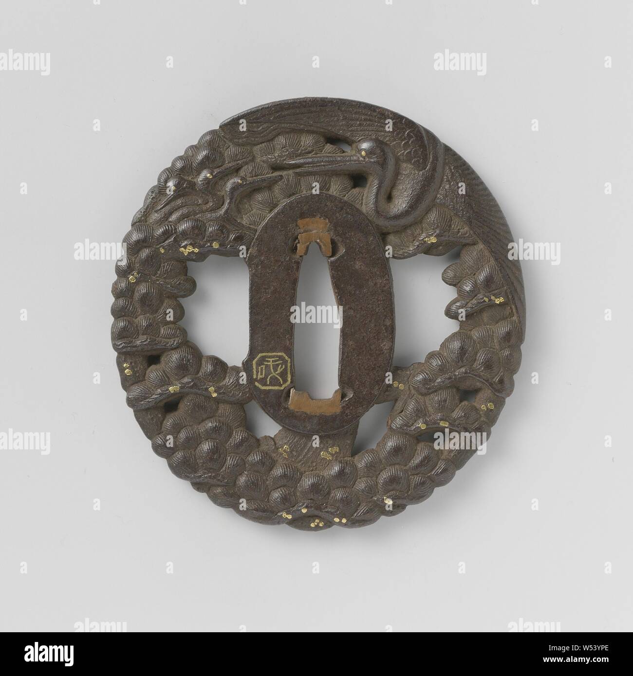 1 Grado Superior Aleación Color Bronce Caballo Tsuba Para Espada Katana Wakizashi japonés