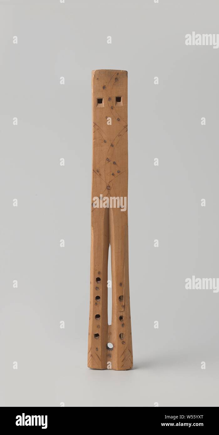 La doble flauta (Dvojnice), una flauta doble de madera también llamado dvojnice., anónimo Dalmatie, c. 1800 - c. 1890, madera (material vegetal), h 32,0 cm × W 4,9 cm × d 2,0 cm Foto de stock