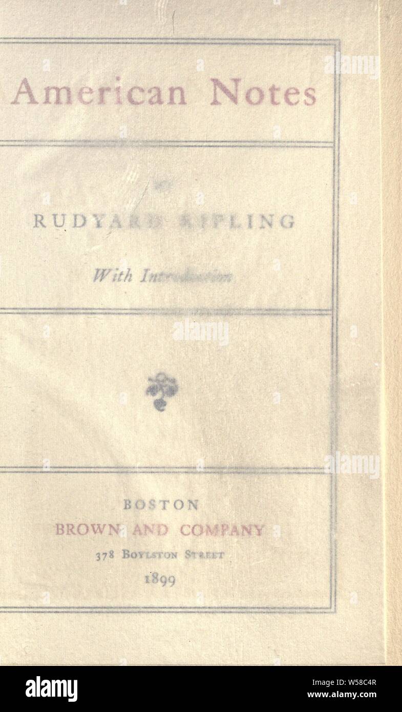 Notas : americana, Rudyard Kipling, 1865-1936 Fotografía de stock - Alamy