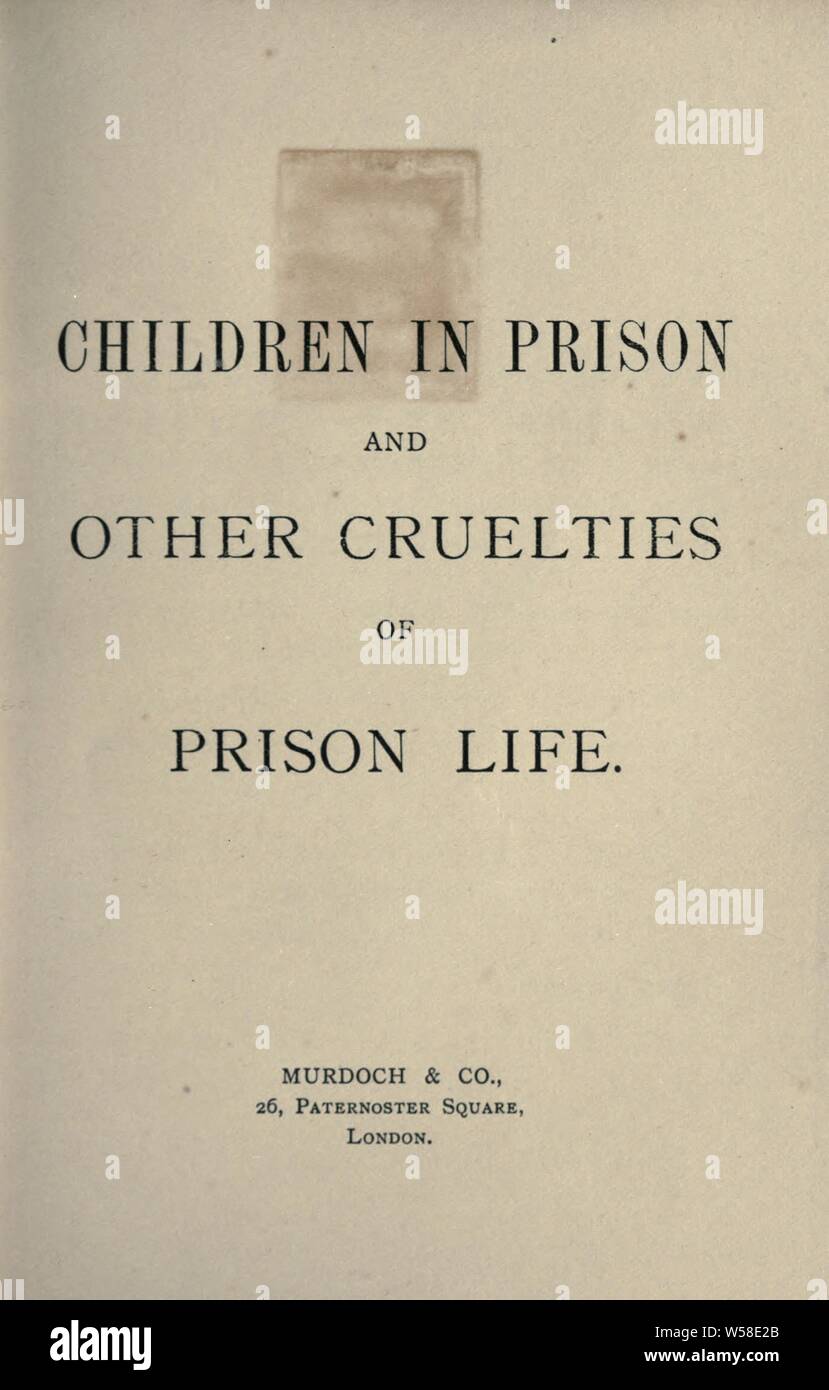 Los niños en las cárceles y otras crueldades de la vida carcelaria : Oscar Wilde, 1854-1900 Foto de stock