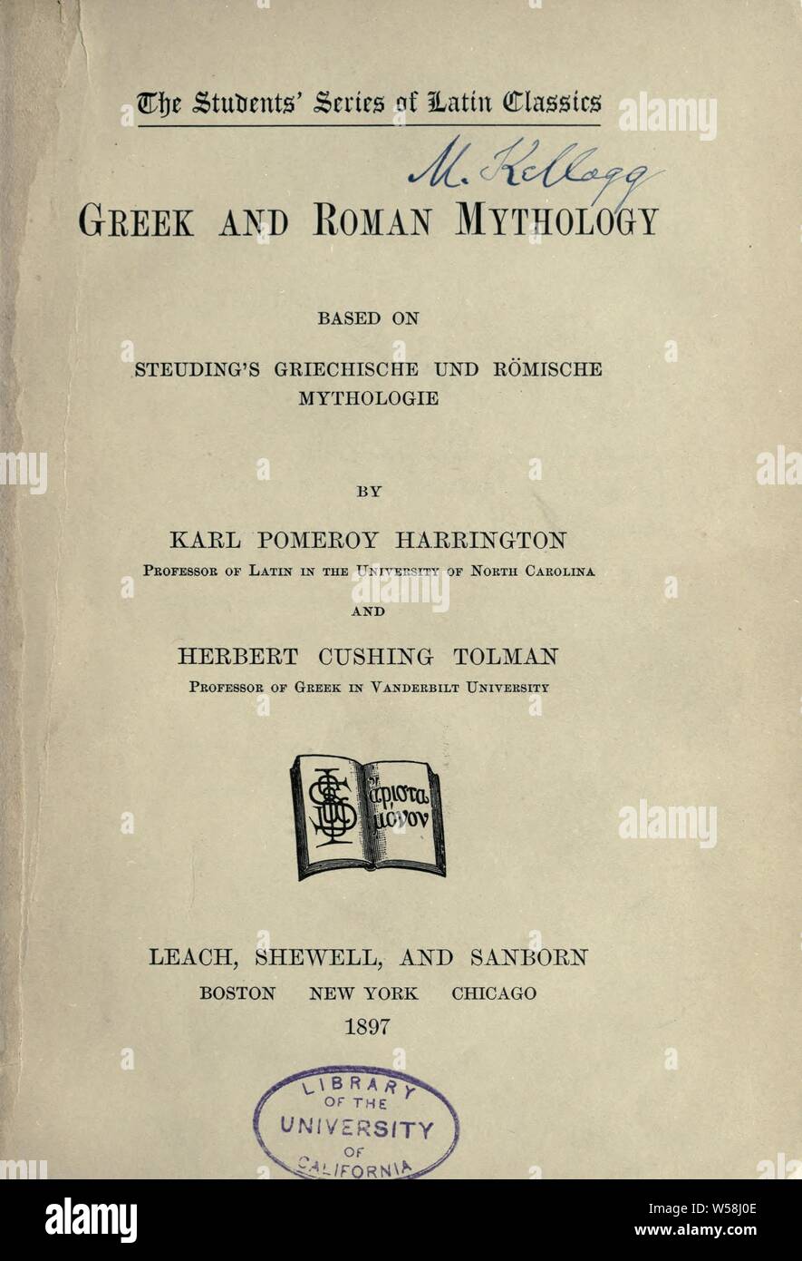La mitología griega y romana : Steuding, Hermann, 1850-1917 Foto de stock