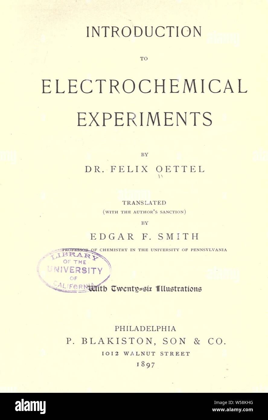 Introducción a los experimentos electroquímicos : Oettel, Felix Foto de stock