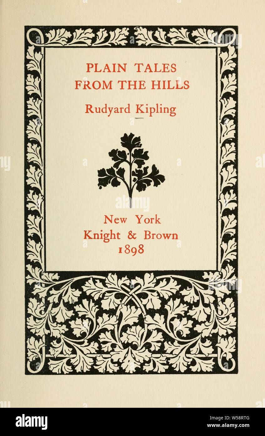 Cuentos de las colinas, Rudyard Kipling :, 1865-1936 Fotografía de stock -  Alamy