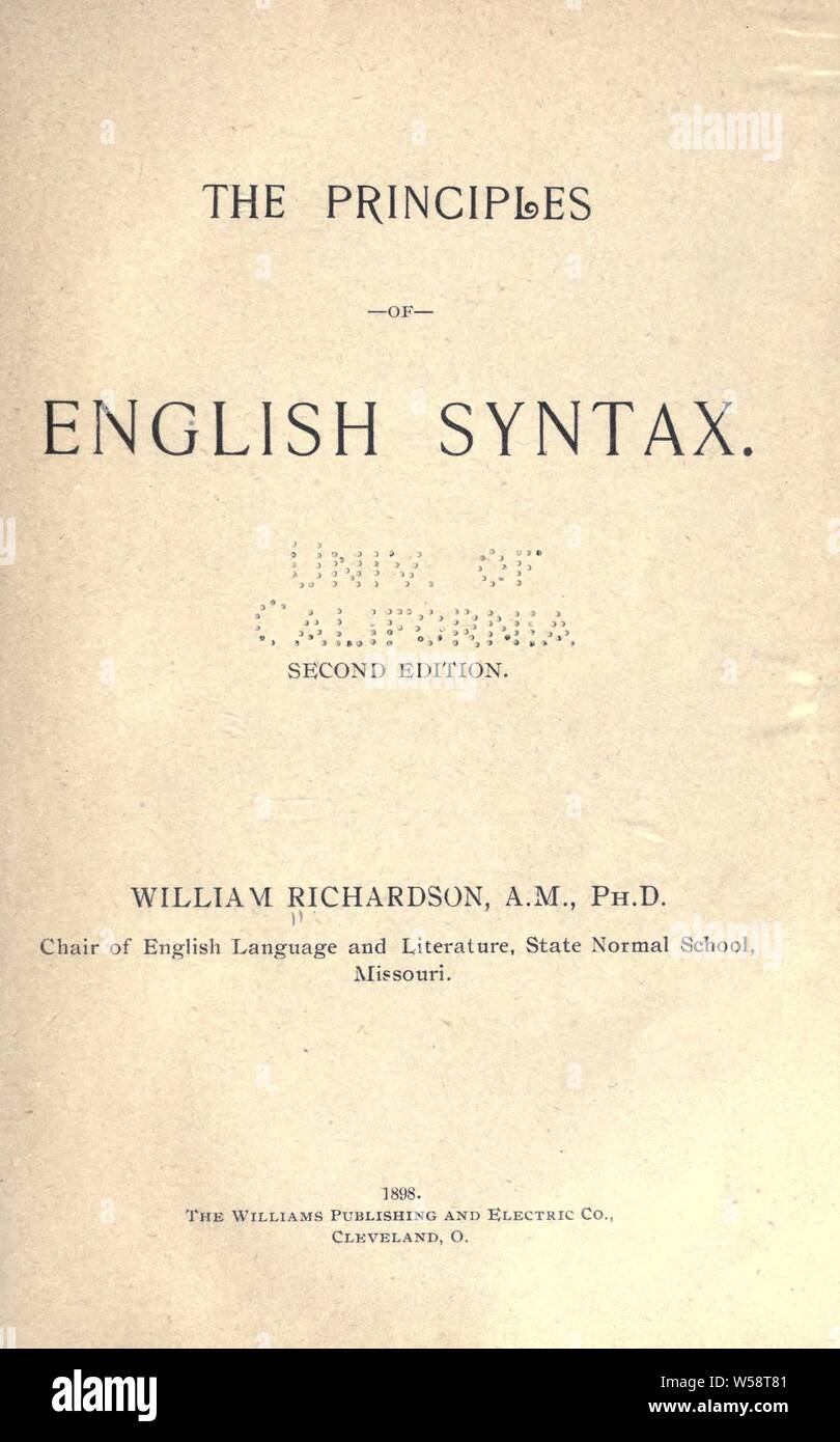 Los principios de la sintaxis en inglés Richardson, William