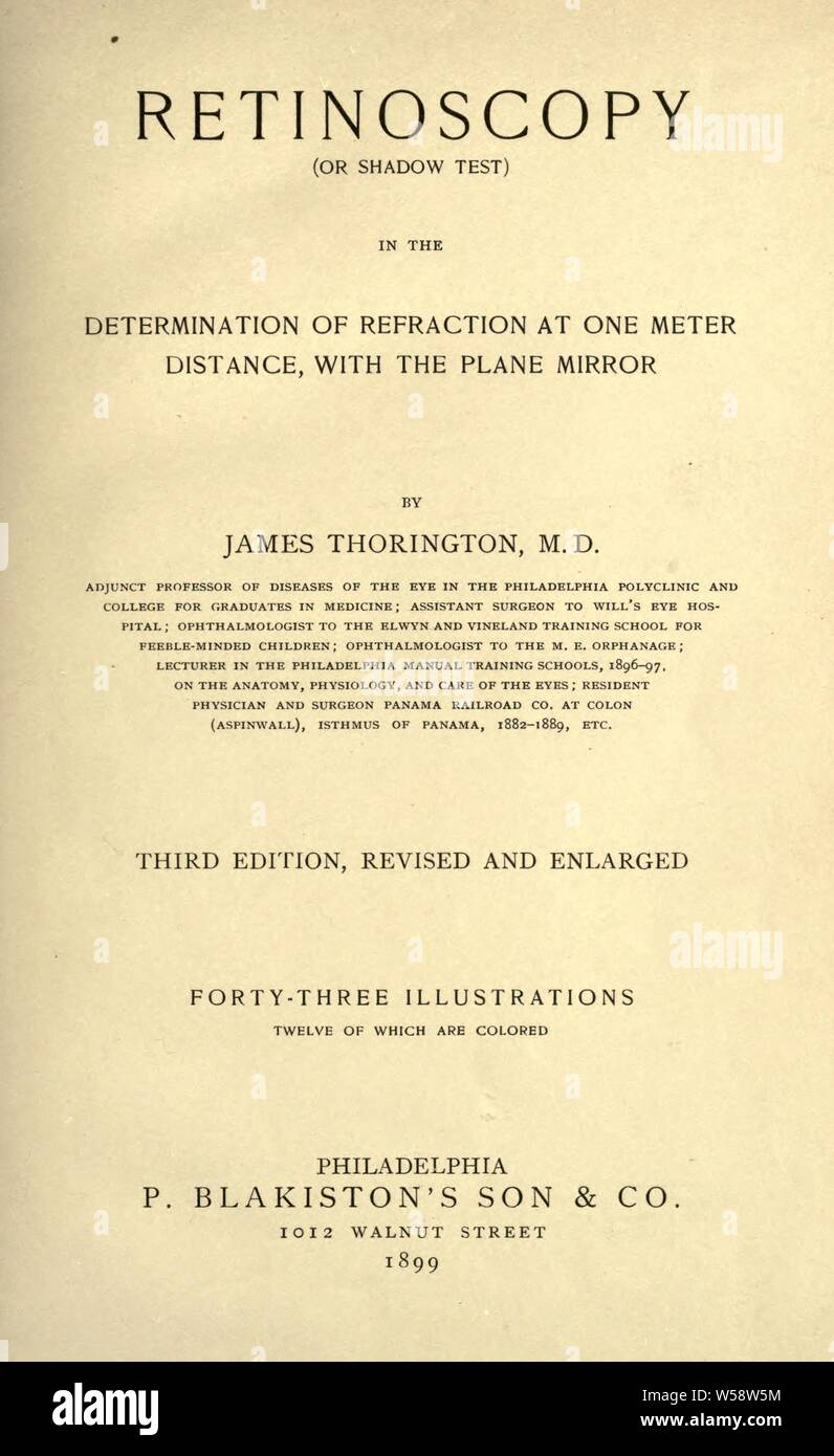 Prueba Retinoscopy (o sombra) en la determinación de la refracción en un metro de distancia, con