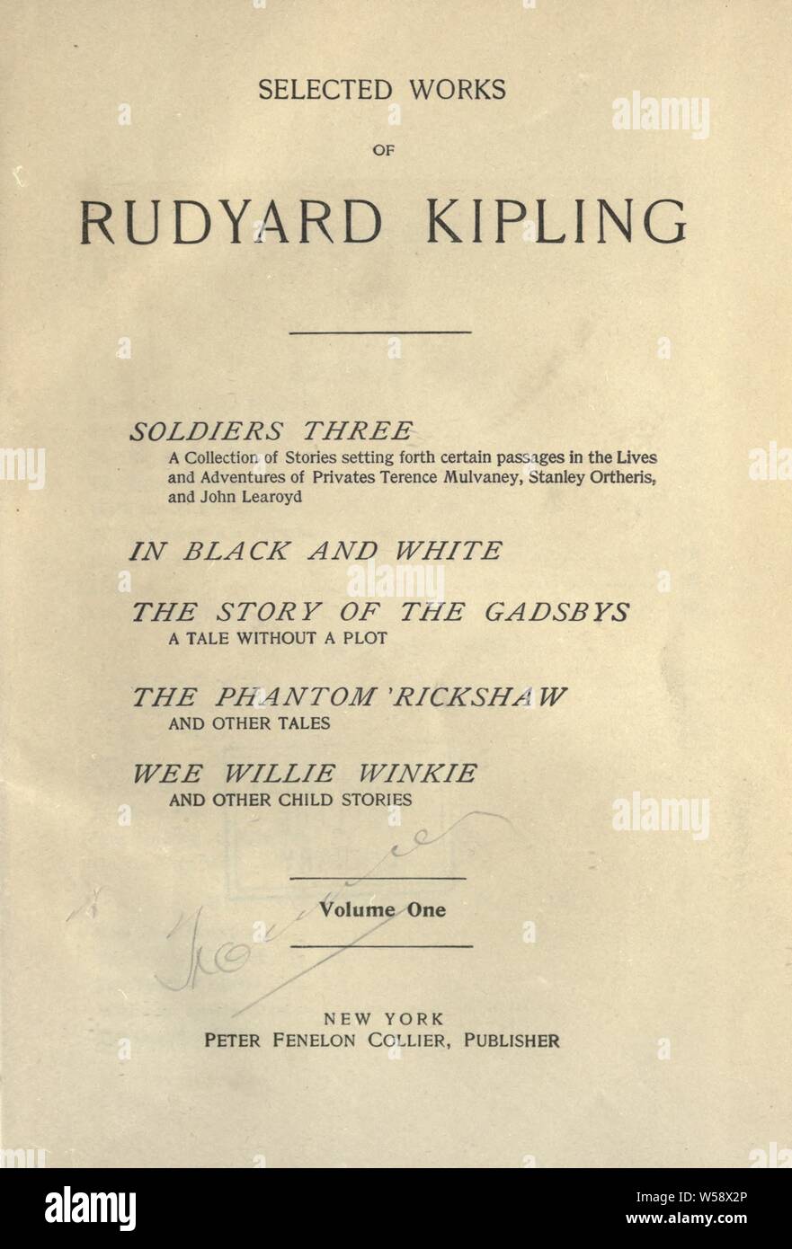 Obras seleccionadas: Kipling, Rudyard, 1865-1936 Fotografía de stock - Alamy