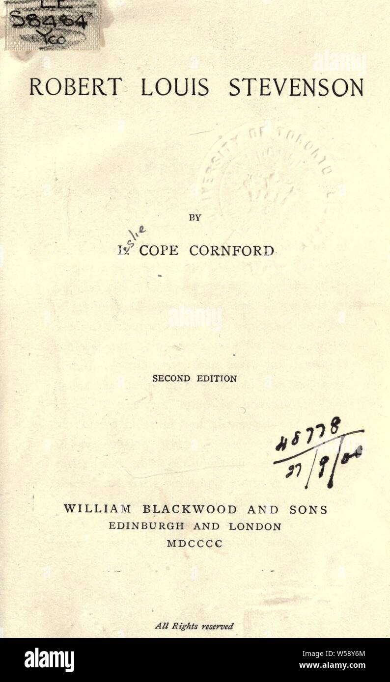 Robert Louis Stevenson : Cornford, Leslie Cope, 1867 Foto de stock