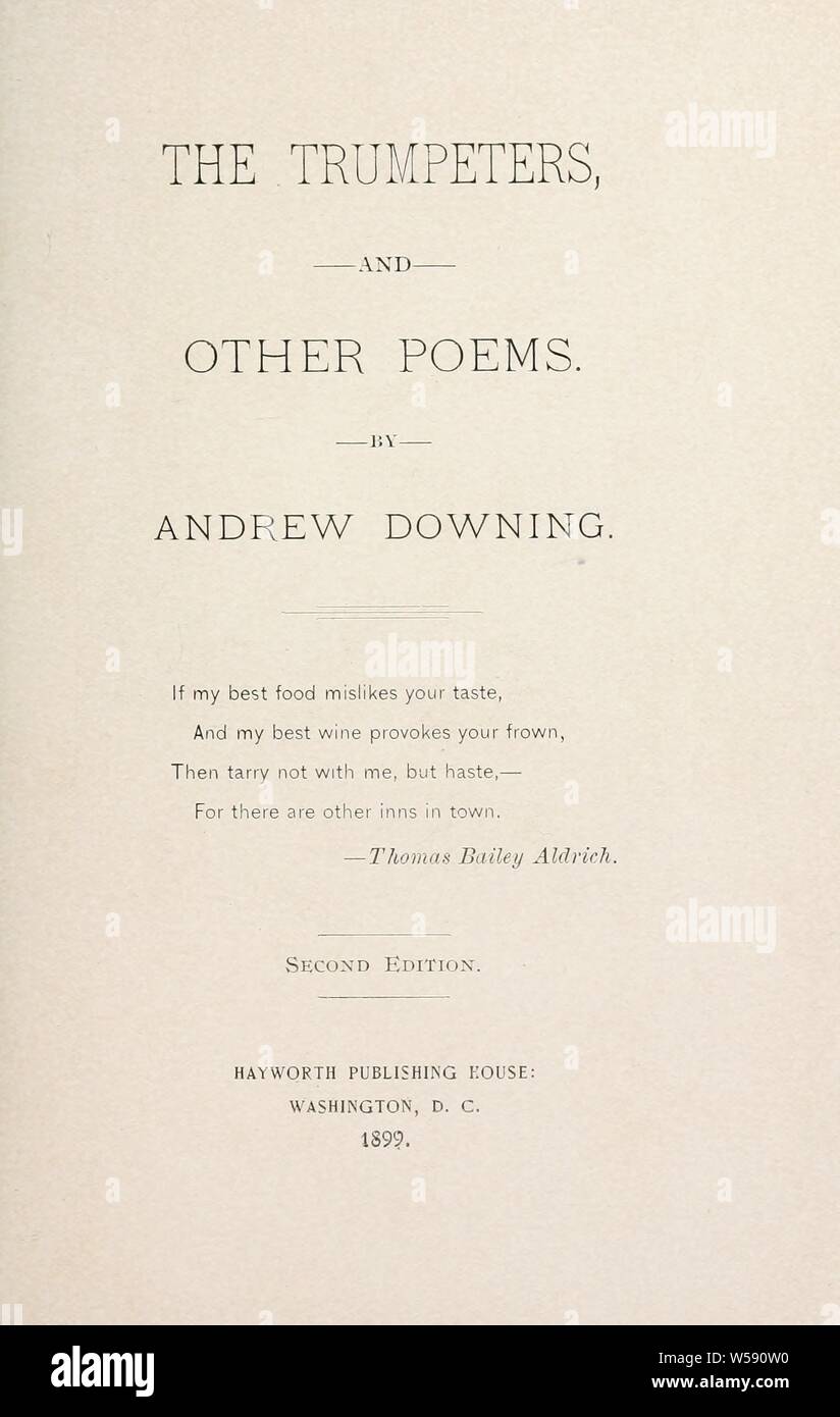 Los trompetistas, y otros poemas : Downing, Andrew, 1838 Foto de stock