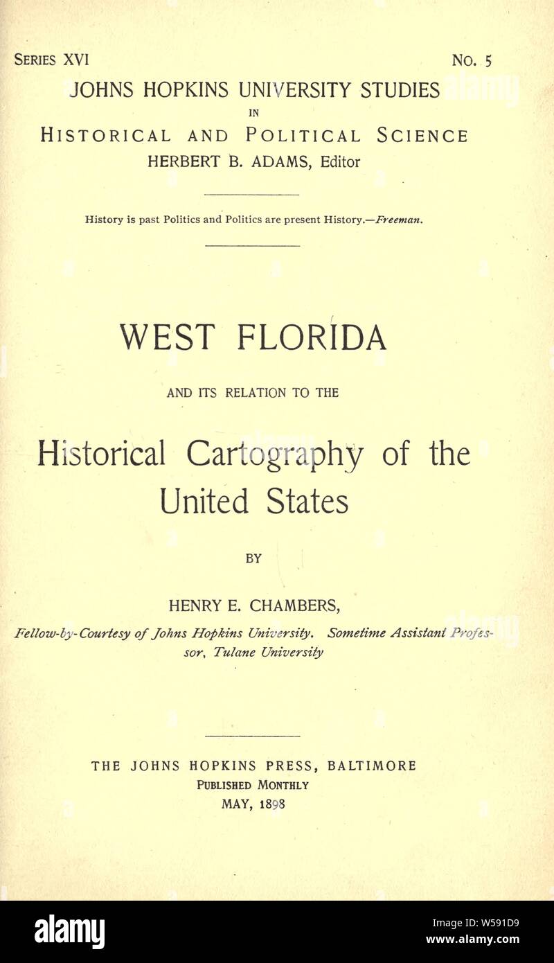 Florida occidental y su relación con la cartografía histórica de los Estados Unidos; : Salas, Henry Edward, 1860-1911 Foto de stock