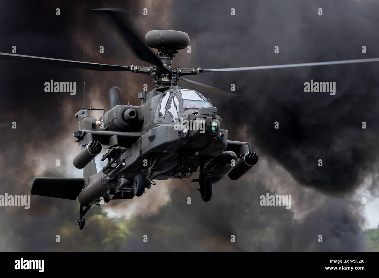 Boeing AH-64D Apache el arco como el usado por el Cuerpo Aéreo del Ejército Británico. Foto de stock