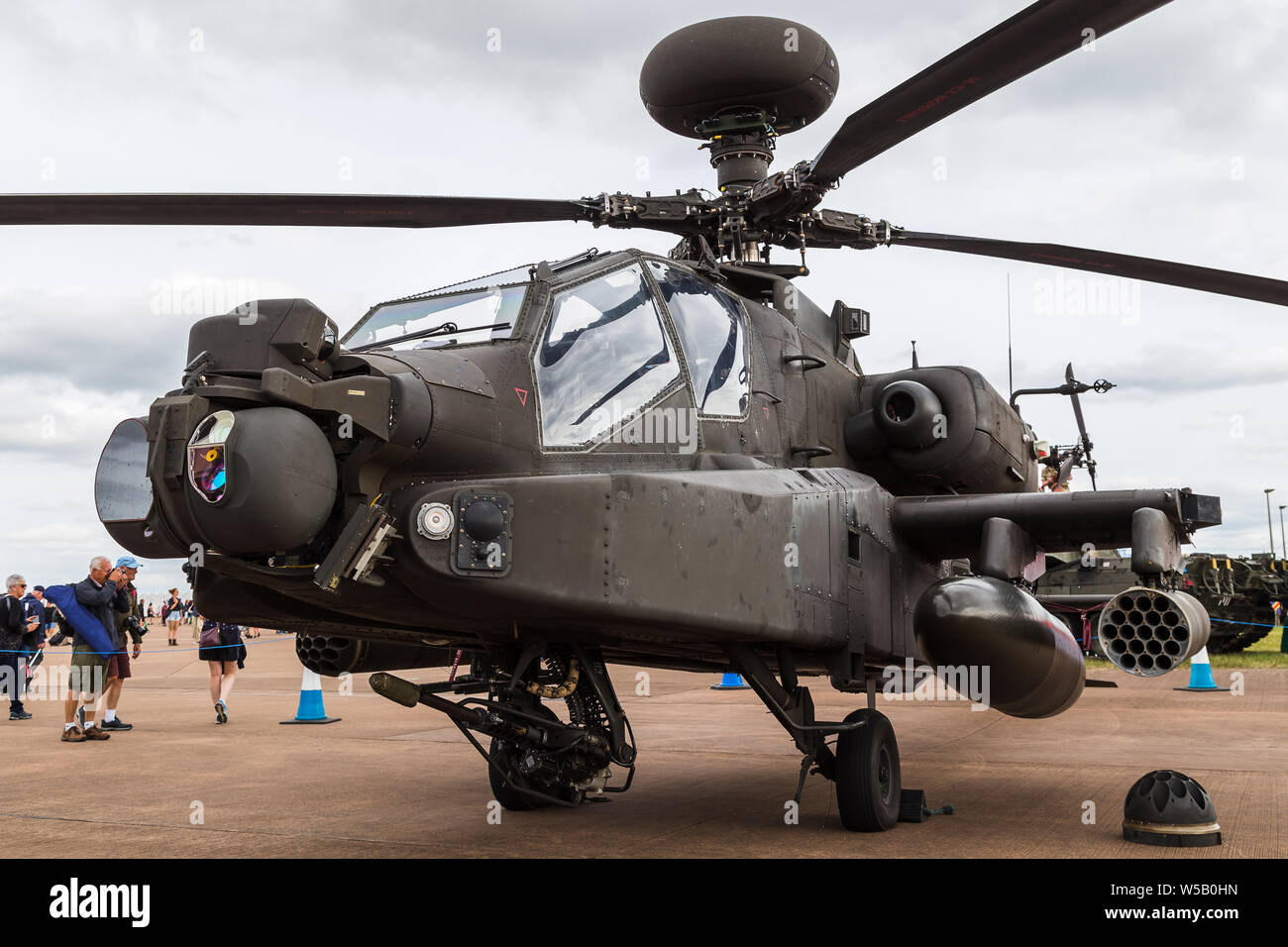 Army Air Corps WAH-64D Apache capturado en 2019 Royal International Air Tattoo en RAF Fairford. Foto de stock