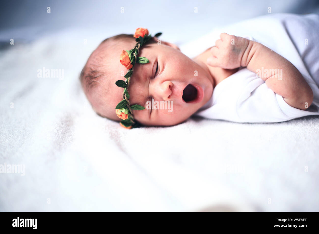 Retrato Serene Bebe Recien Nacido En Una Cama Enorme La Foto Tiene Un Espacio Vacio Para Su Texto Fotografia De Stock Alamy Retrato Serene Bebe Recien Nacido En Una Cama Enorme La Foto Tiene Un Espacio Vacio Para Su Texto Fotografia De Stock Alamy
