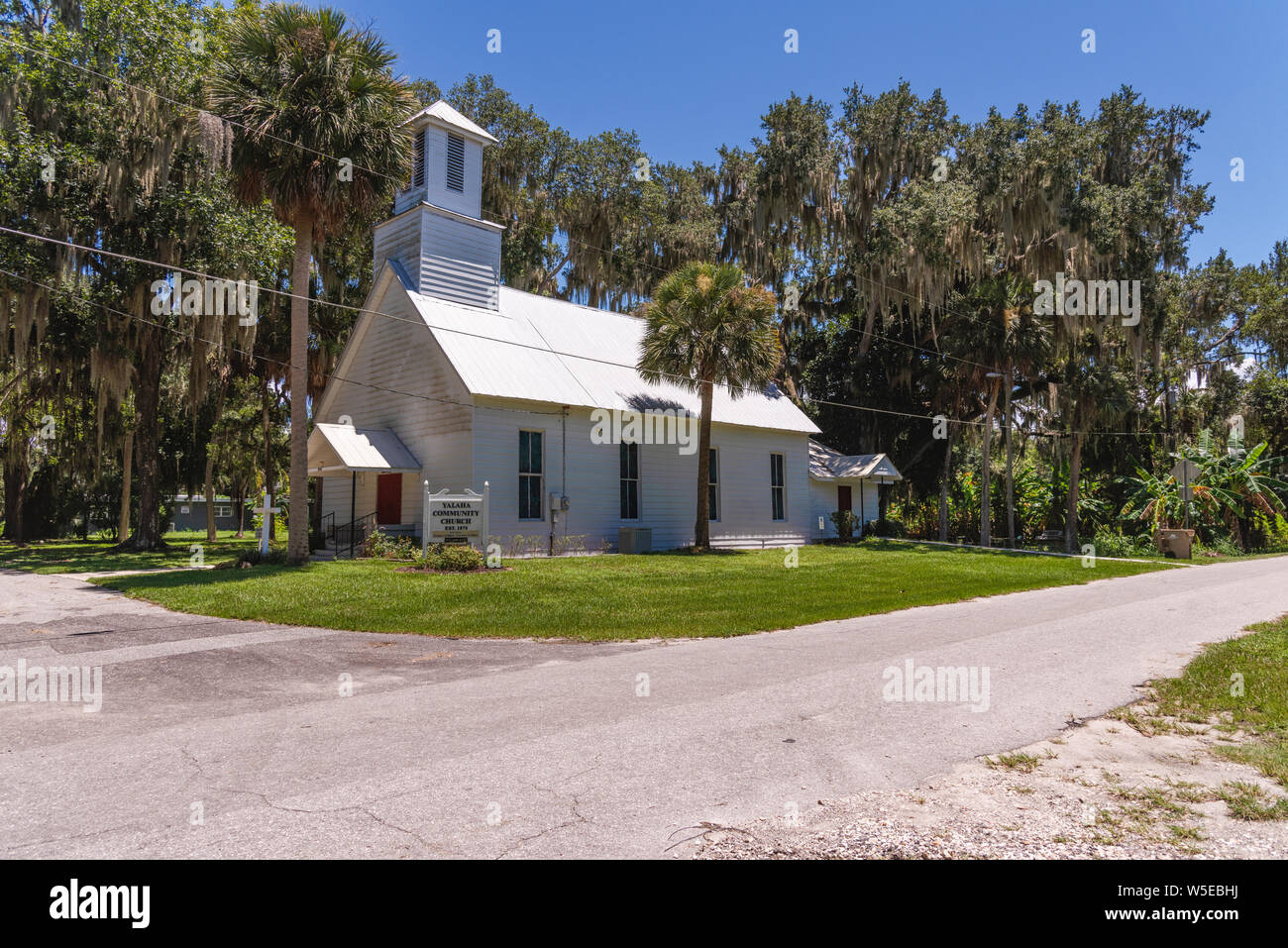 Yalaha antigua iglesia de la Comunidad EST.1875 Lake County, Florida, EE.UU. Foto de stock