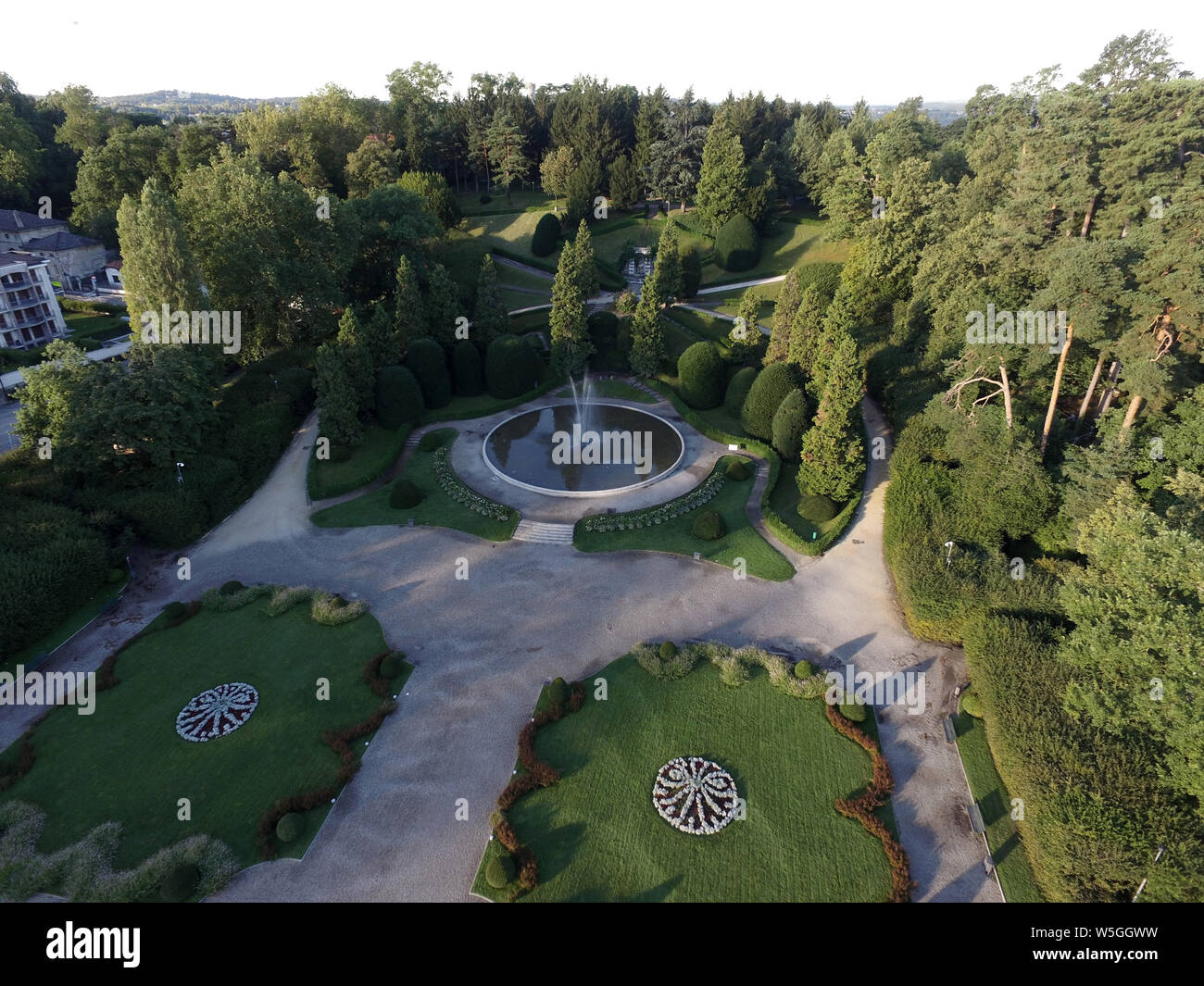 Italia, Lombardía, Varese: antiguo jardín Estensi público Foto de stock