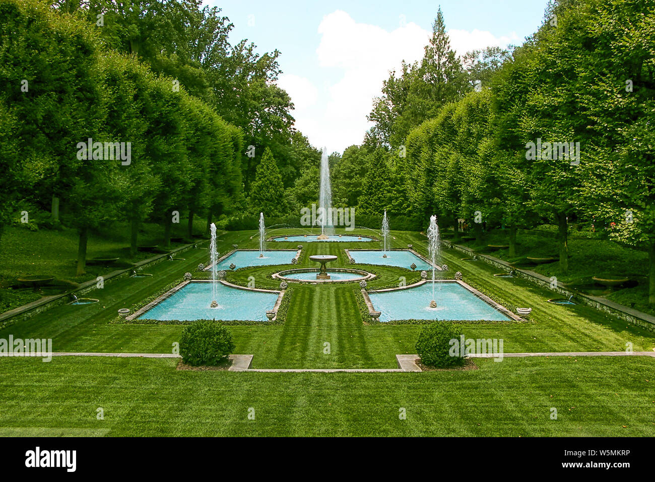 Fuentes, Longwood Gardens en Kennett Square, el condado de Chester, Pensilvania, EE.UU Foto de stock