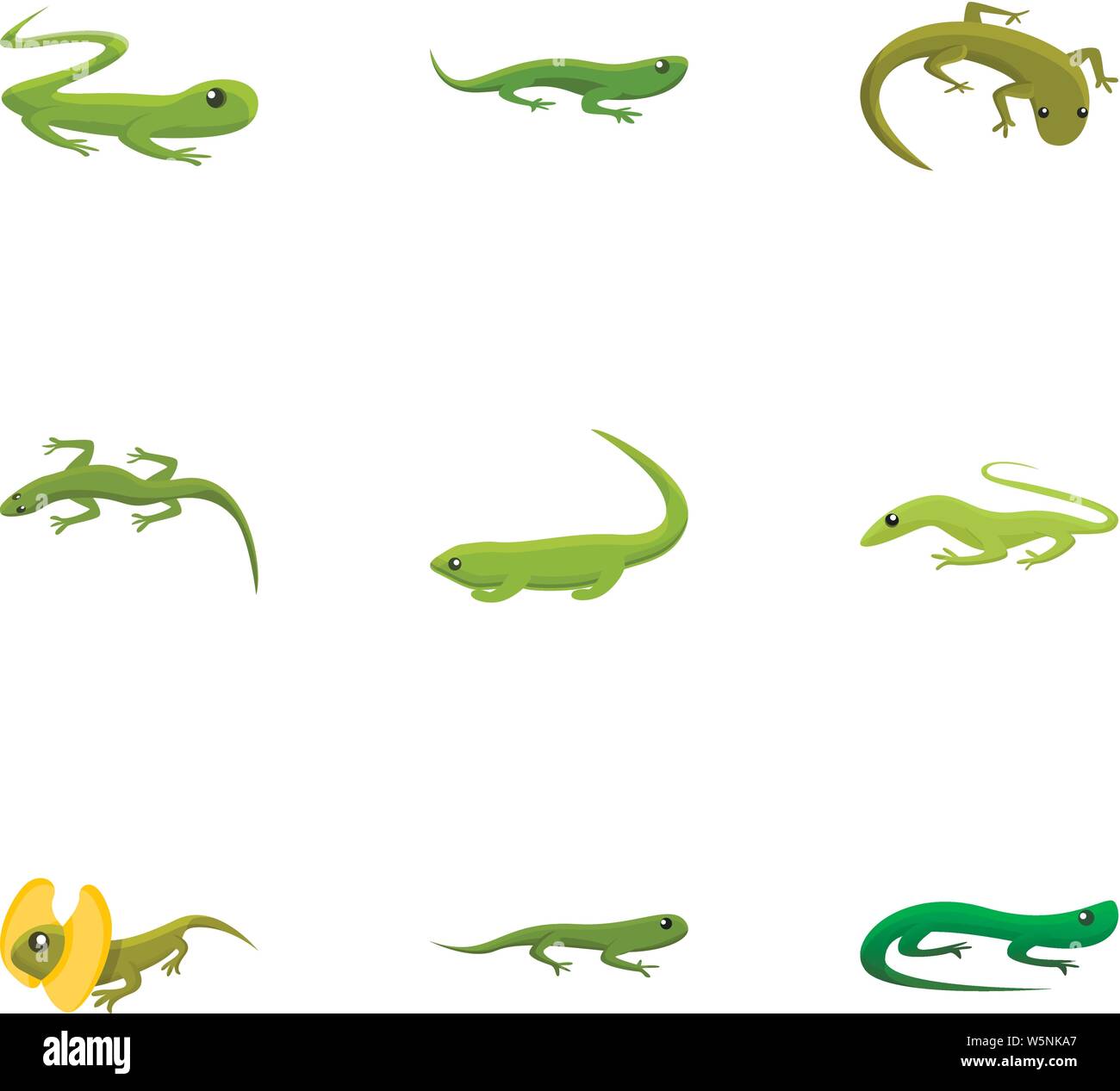Conjunto de iconos de reptiles. Serie de dibujos animados de vectores de  reptiles 9 iconos para diseño web aislado sobre fondo blanco Imagen Vector  de stock - Alamy