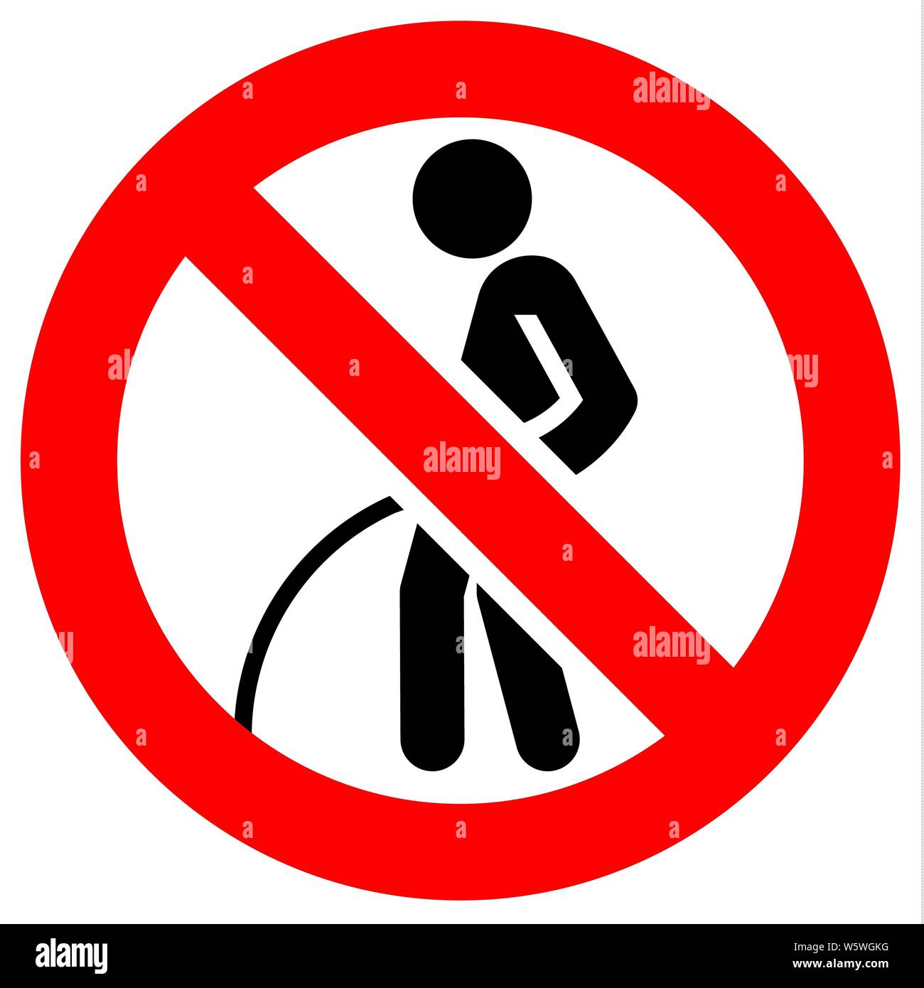 Señal de prohibición. Símbolo de prohibido negro en forma redonda de