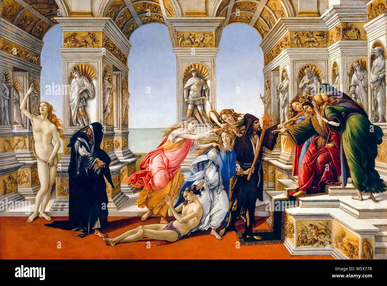 Sandro Botticelli, pintura renacentista, calumnia de Apelles, 1496-1497  Fotografía de stock - Alamy