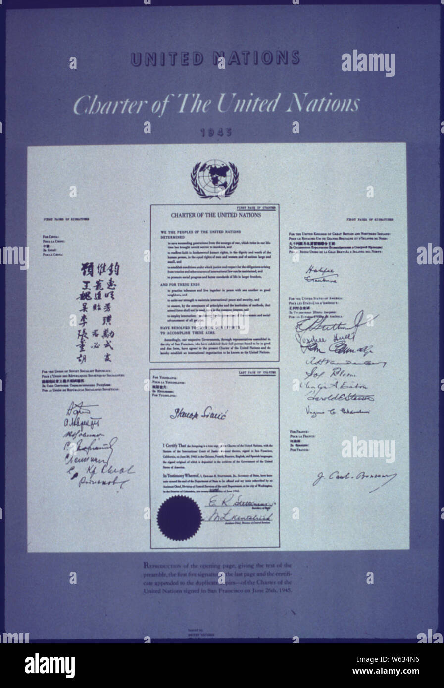 Carta de las Naciones Unidas Fotografía de stock - Alamy
