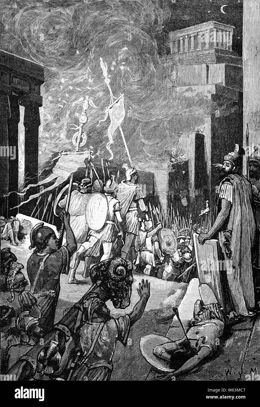 El Romano fuera de Cartago que después de la Segunda Guerra Púnica ya no tenían que mantener un ejército mercenario, una de las estipulaciones de la paz firmada con los romanos después de la última guerra. Un ejército romano bajo Manius Manilius aterrizó en África en 149 AEC, exigió la rendición de la ciudad. Dijo que la ciudad iba a ser destruida y sus habitantes serían reubicadas 50 millas tierra adentro, la ciudad se negaron a rendirse, se ocuparon de las paredes y desafiaron a los Romanos, una situación que duró dos años. Foto de stock